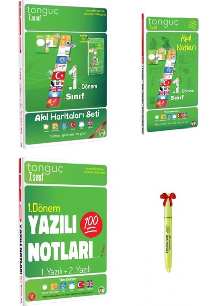Tonguç Yayınları 7. Sınıf 1. Dönem Akıl Haritaları Seti Yazılı Notları Akıl Notları