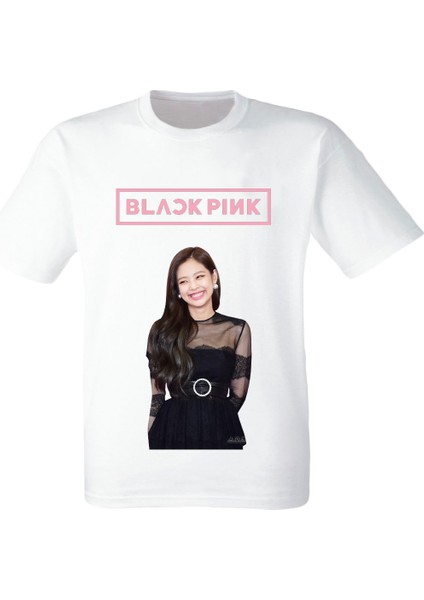 Blackpink - Jennie - Dijital Baskılı Çocuk Beyaz T-Shirt