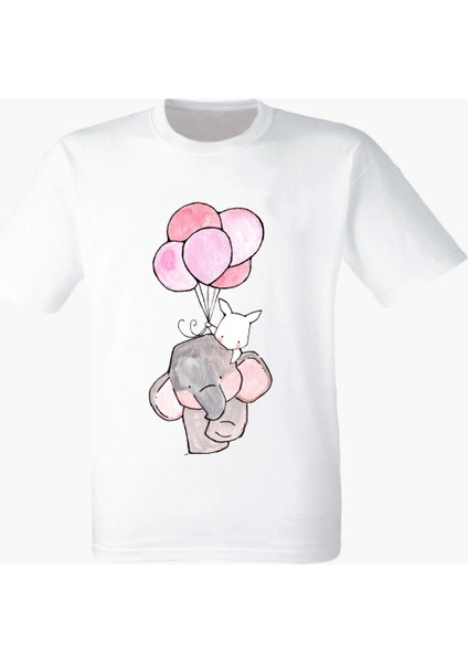 Tavşan ve Fil Beyaz Tshirt