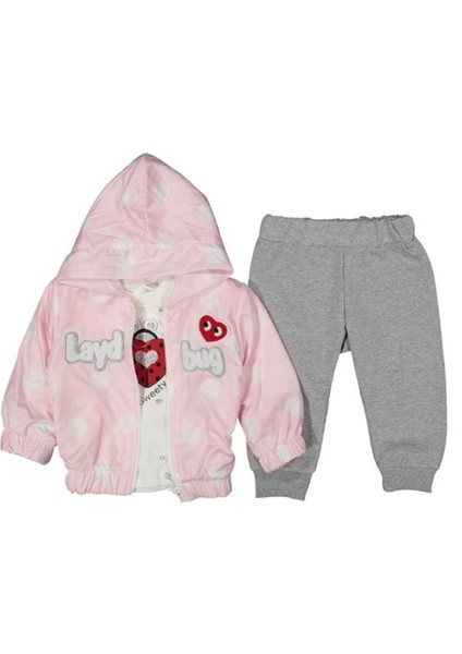 Bullt Yağmurluklu Lady 3 Lü Lüx Bebek Takım Toka Hediyeli Pembe