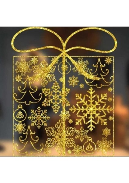 Funworld Yılbaşı Yeni Yıl Cam Sticker Yapışkansız Hediye Paketi