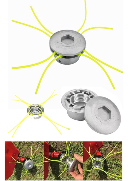 Çok Fonksiyonlu Motorlu Tırpan Ot Çim Biçme Universal Metal Misinalı Başlık Yatay Çim Kesme Aparatı