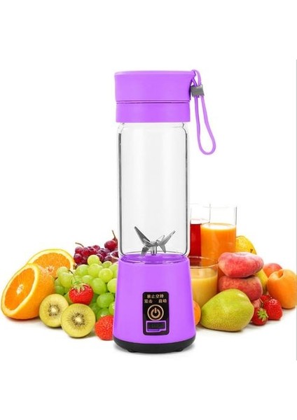 Taşınabilir Elektrikli Sıkacağı Şarj Edilebilir Smoothie Blender USB Mini Meyve Mikseri Sıkacaklar Meyve Extractors Gıda Milkshake Işlevli | Sıkacaklar (Mor) (Yurt Dışından)
