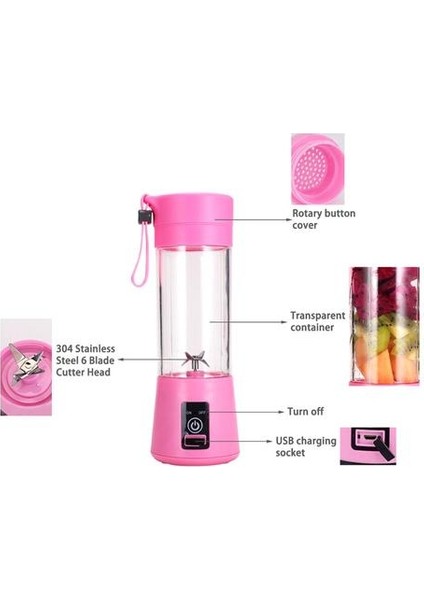 Taşınabilir Elektrikli Sıkacağı Şarj Edilebilir Smoothie Blender USB Mini Meyve Mikseri Sıkacaklar Meyve Extractors Gıda Milkshake Işlevli | Sıkacaklar (Mor) (Yurt Dışından)