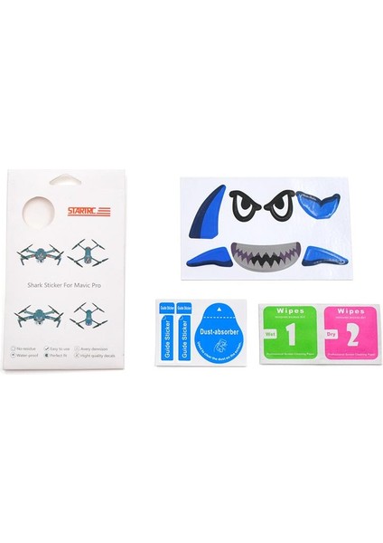 Djı Spark ve Djı Mavic Pro Kuş Kaçıran Shark Sticker Etiket Mavi