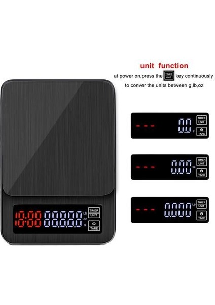 Taşınabilir Kahve Ölçeği 10 kg / 0.1g Zamanlayıcı Elektronik Dijital Mutfak Ölçeği Yüksek Hassasiyetli LCD Elektronik Ölçekler Zamanlayıcı (Yurt Dışından)