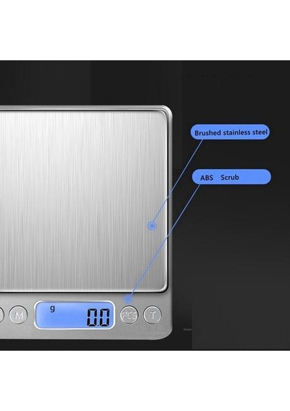 Mutfak Kek Ölçeği ile Dijital Mavi LCD Un Ekmek Max 3 kg / 0.1g 2 Tepsi | Mutfak Terazi (Yurt Dışından)