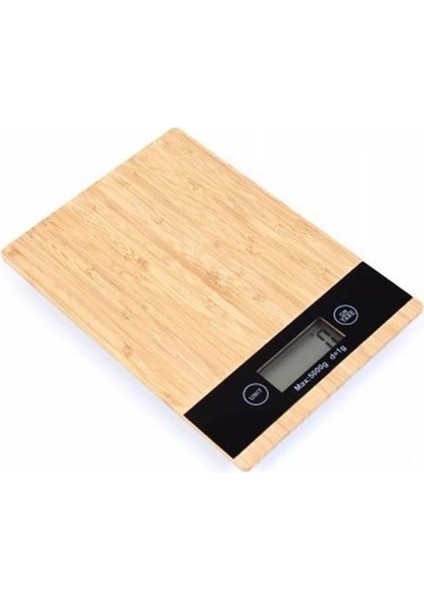 Ahşap Mutfak Ölçeği Çevre Ahşap Gıda Ölçeği Ev Kahve Ölçeği LED Elektronik Ölçekli Bambu Pişirme Ölçeği 5 kg / 1g | Mutfak Ölçekleri (Yurt Dışından)