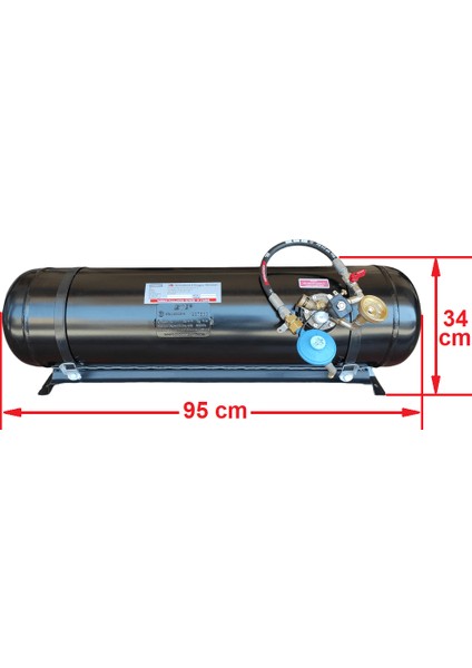 7A Mühendislik Karavan Lpg Tankı Yatay 41 Litre Tak Kullan Hazır Set