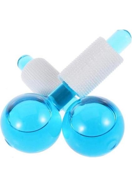 Yüz Buz Topu Masaj Aracı Buz Rulo Küre Yatıştırıcı Kızarmış 2 Adet (Mavi) (Yurt Dışından)