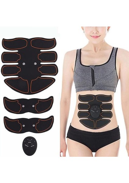 Kablosuz Ems Kas Stimülatörü Abs Karın Kas Trainer Toner Vücut Fitness Batarya Sürümü (Yurt Dışından)