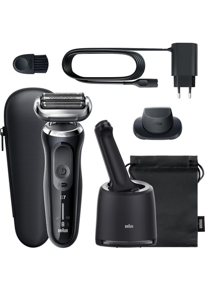 Yeni Seri 7 N7200cc Kablosuz Tıraş Makinesi, SmartCare, AutoSense, 360° Flex, Islak & Kuru