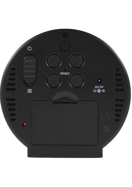 Çalar Saat Mini Taşınabilir LED Elektronik Çalar Saat Ses Kontrol Ayna Çalar Saat ile Sıcaklık Ekran Siyah (Yurt Dışından)