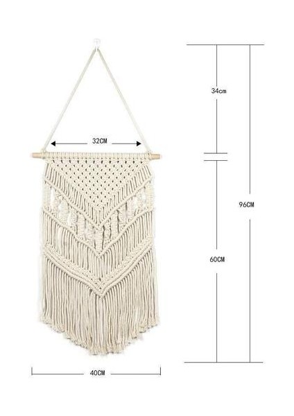 Boho Dokuma Saçak Duvar Asılı Goblen Bohemian Yatak Odası Odası Ev Duvar Dekorasyonu (Yurt Dışından)