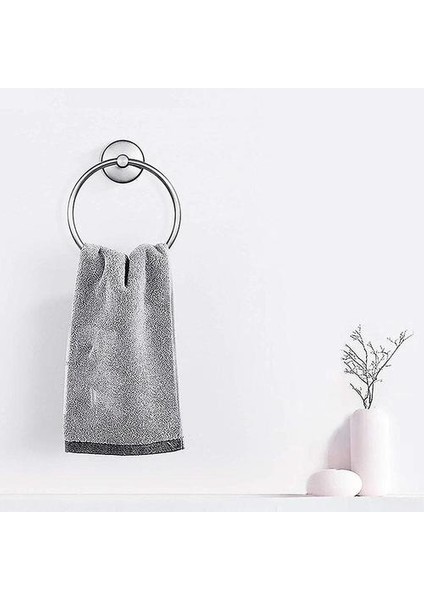 Vantuz Havlu Yüzük Punch-Ücretsiz 304 Paslanmaz Çelik Banyo Tuvalet Havlu Askısı Kolye Asılı Yüzük (Yurt Dışından) fırsatları