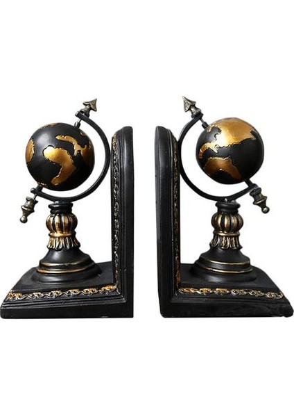 1 Pair Zanaat Süsler Raflar Için Dekoratif Bookends Dergisi Organizatör Hediye Ev Dolabı Reçine Ofis Rustik Küre Aksesuarları | (Yurt Dışından)