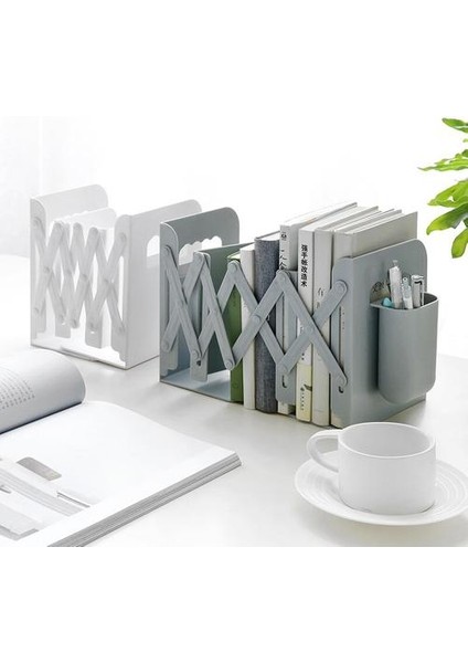 Raflar Için Geri Çekilebilir Bookends Kitap Desteği Standı Kitaplık Pen Tutucu ile Ayarlanabilir Bookends Kitap Raf Klasör Kitap Durdurucular | (Yurt Dışından) fırsatları