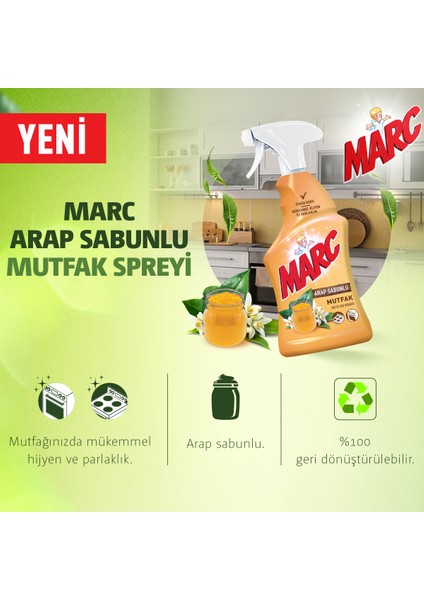 Mutfak Yüzey Temizleyici Sprey Arap Sabunlu 750 ml