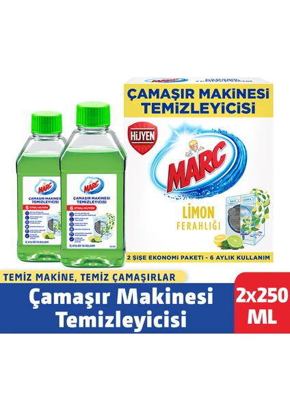 Çamaşır Makinesi Temizleyici Limon Ferahlığı 250 ml x 2'li