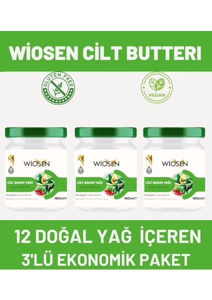 cilt bakım yağı 3x190 ml