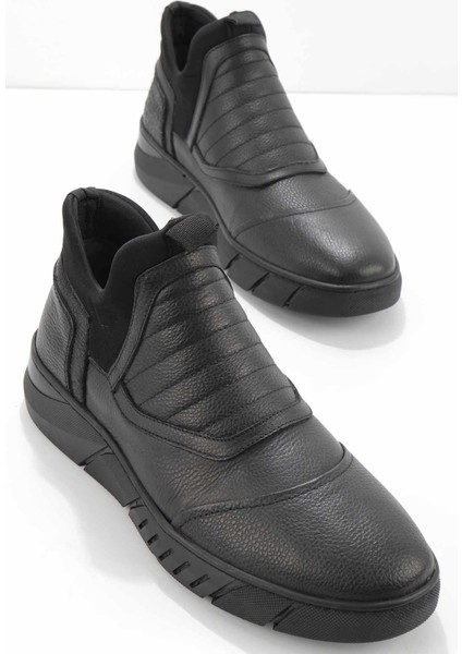 Siyah Leather Erkek Bot & Bootie E02733083103
