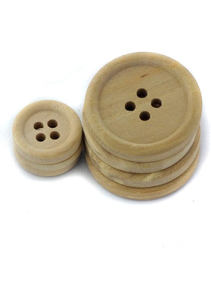5X50PCS Karışık Boyut Doğal 4 Delik Dikiş Için Ahşap Yuvarlak Düğmeler 5 Pcs fırsatları