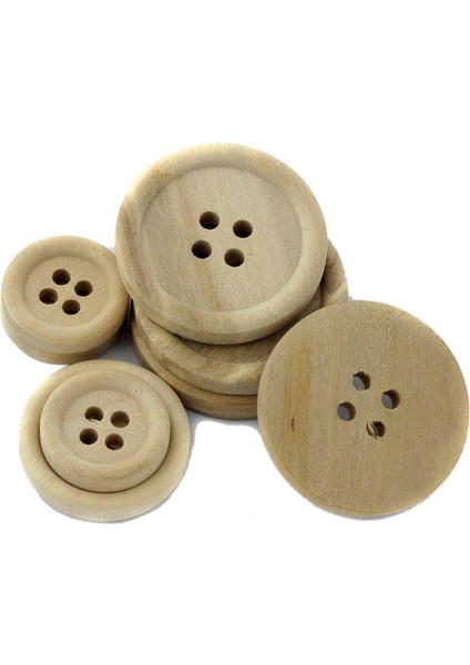 4X50PCS Karışık Boyut Doğal 4 Delik Dikiş Için Ahşap Yuvarlak Düğmeler 4 Pcs modelleri