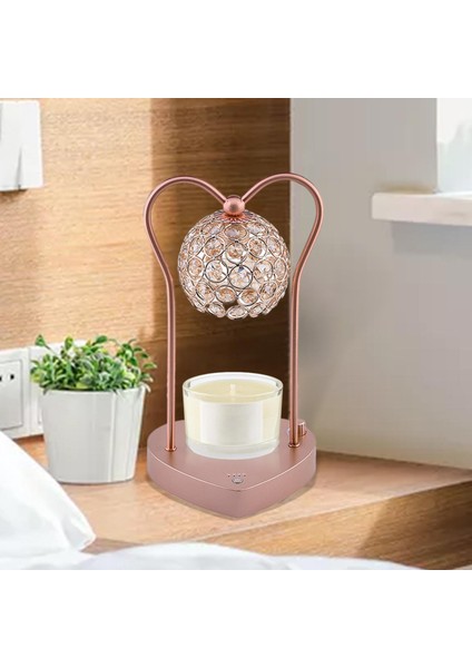 Mum Daha Sıcak Lamba Kokusu Aromaterapi Gece Işığı Ofisi Pembe Metal Taban
