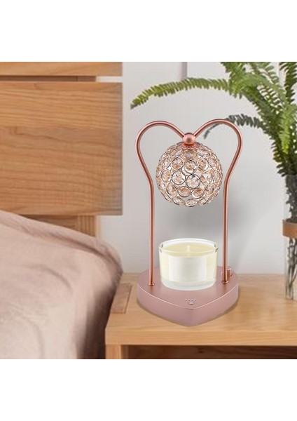 Mum Daha Sıcak Lamba Kokusu Aromaterapi Gece Işığı Ofisi Pembe Metal Taban