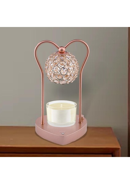 Mum Daha Sıcak Lamba Kokusu Aromaterapi Gece Işığı Ofisi Pembe Metal Taban