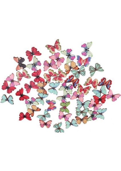 3X50PCS Karışık Şekil Çizim Diy Craft Için Renkli Ahşap Düğmeler 3 Pcs(Yurt Dışından)