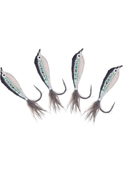 Balıkçı Bas Pike Alabalık Bass Fishing Sinek Balıkçılık Alabalık Flies 4pcs D(Yurt Dışından)