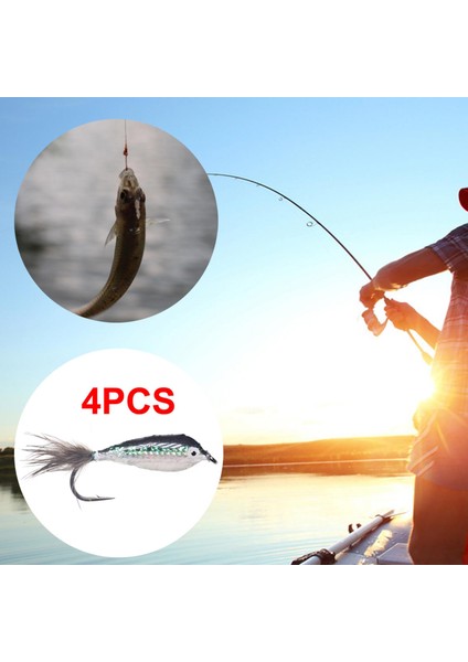 Balıkçı Bas Pike Alabalık Bass Fishing Sinek Balıkçılık Alabalık Flies 4pcs D(Yurt Dışından) modelleri