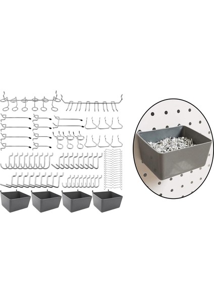 Pegboard Kancaları Peg Tahtası Kutuları Pegboard Aksesuarları Tool Shed Için Yardımcı Programı