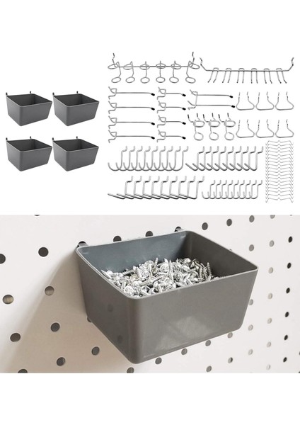 Pegboard Kancaları Peg Tahtası Kutuları Pegboard Aksesuarları Tool Shed Için Yardımcı Programı