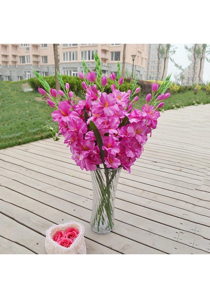 6xpartifial Simülasyon Gladiolus Çiçek Kök Düğün Ev Dekor 6 Adet modelleri