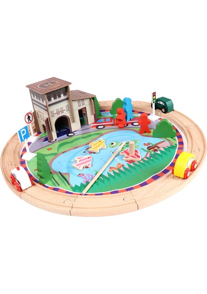 Demiryolu Pist Oyuncak Playset City Bulmaca Oyuncak Doğum Günü Hediyeleri Için Temalı 3+