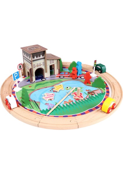 Demiryolu Pist Oyuncak Playset City Bulmaca Oyuncak Doğum Günü Hediyeleri Için Temalı 3+ fiyatları