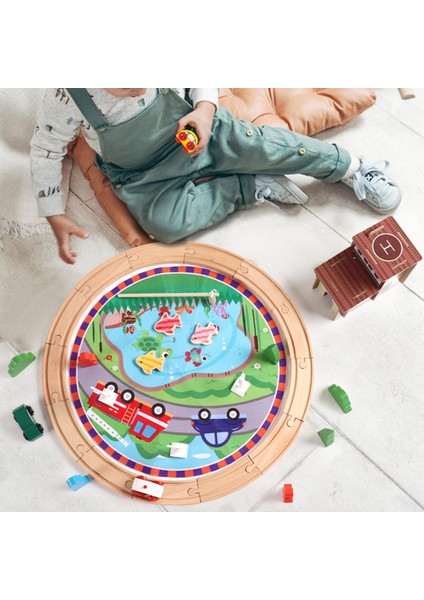Demiryolu Pist Oyuncak Playset City Bulmaca Oyuncak Doğum Günü Hediyeleri Için Temalı 3+ fırsatları