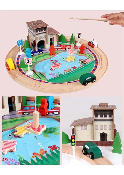 Demiryolu Pist Oyuncak Playset City Bulmaca Oyuncak Doğum Günü Hediyeleri Için Temalı 3+ indirimleri
