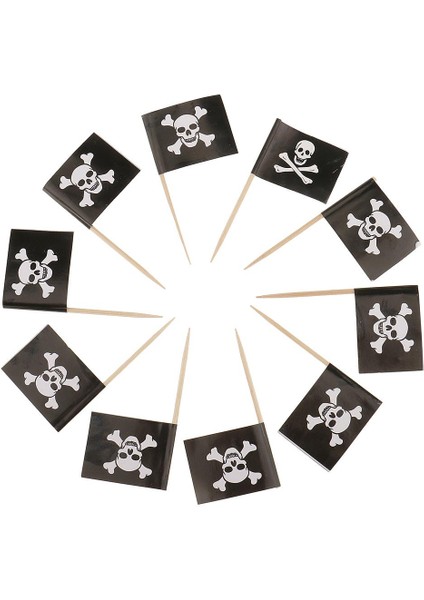 3-8 Adet 50PCS Kafatası Bayrakları Kağıt Kürek Gıda Kek Kokteyli Cadılar Bayramı, Siyah, 3 Adet modelleri