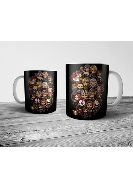 Chibi Oyun Kahramanları - Kratos - Last Of Us - Witcher - Tomb Raider Kupa Bardak Model 1 fiyatları