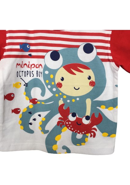 Octopus Boy Çok Renkli T-Shirt