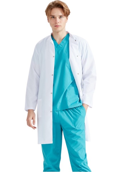 Minart Medikal Erkek Hakim Yaka Doktor Önlüğü,Öğretmen,Eczacı,Laboratuvarönlüğü