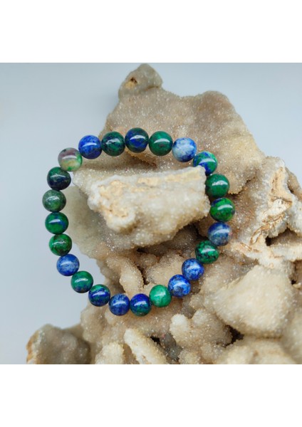 Azurit Doğal Taş Bileklik (Sertifikalı) (8mm)