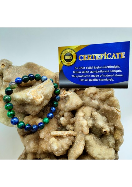 Azurit Doğal Taş Bileklik (Sertifikalı) (8mm) fiyatları