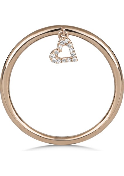 Altın Rose Renk Minimal Pırlanta 0,40 Karat Yüzük modelleri