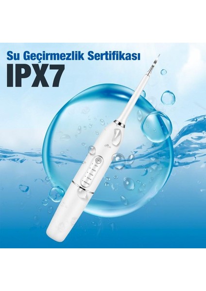 Elektrikli Şarjlı Diş Taşı, Diş Tartar Sökücü Diş Fırçası Seti, 5 Başlıklı Diş Temizleme Seti