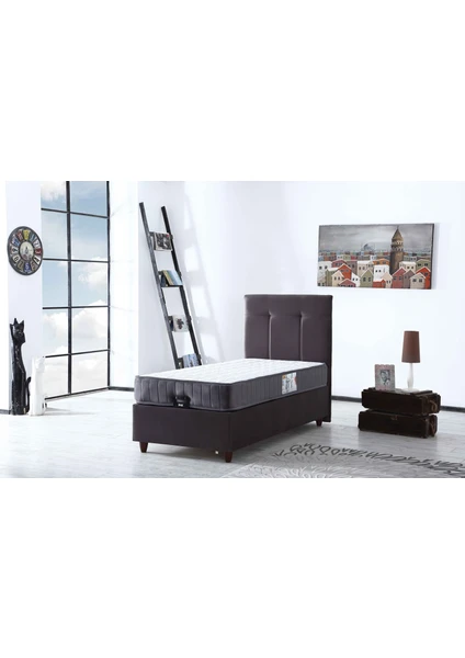 Ipek Mobilya Manolya 2'li Set  Baza + Başlık  Renk Gri 90 x 190 cm