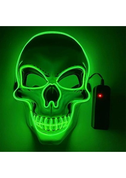 Homemiyn Cadılar Bayramı LED Işık Up Maske, LED Korkunç Kafatası Maskesi, Korkunç Cosplay Maskesi Festival Partileri Çocuklar ve Yetişkinler Için Kostüm (25X17X7CM) (Yeşil)